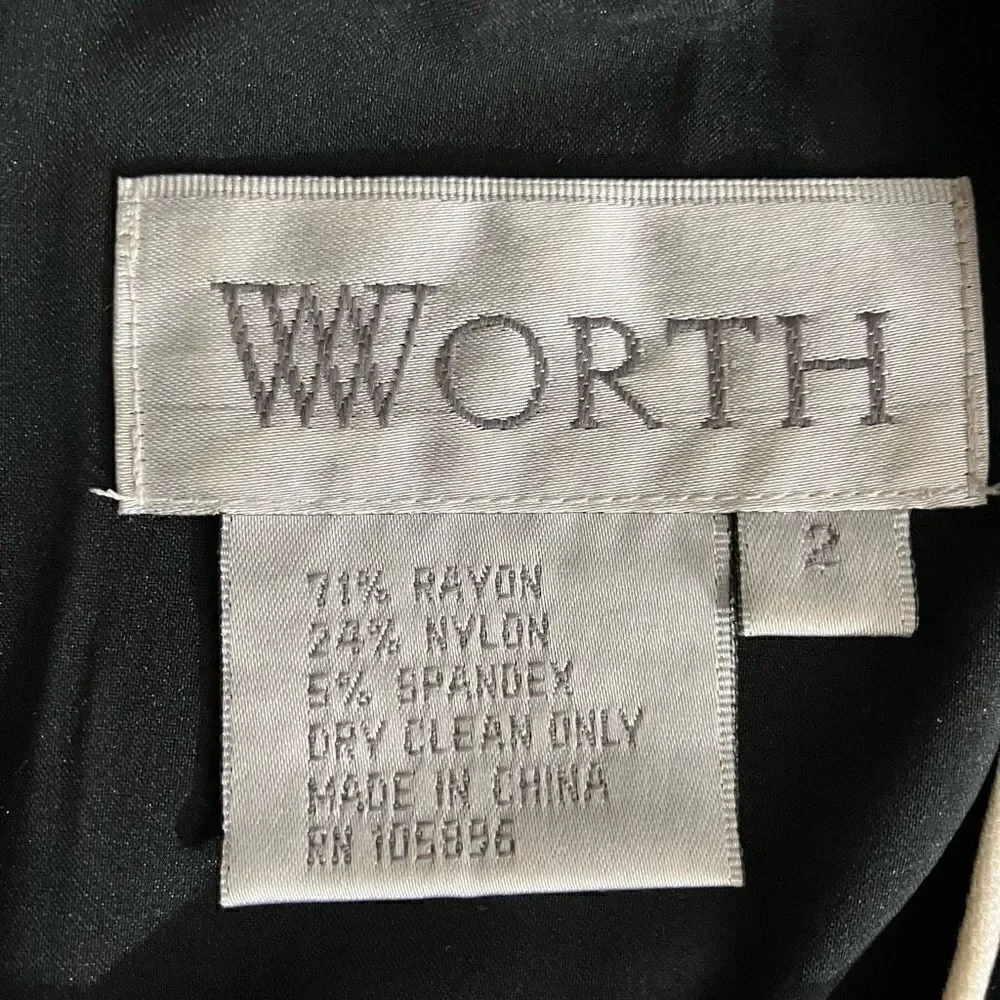 Worth Classic Black w/White Piping Dress / SZ: 2